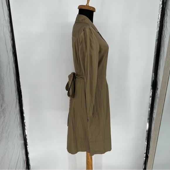 NWT Talbots Trench Wrap Dress Khaki Tan Poplin Dress - Picture 5 of 12